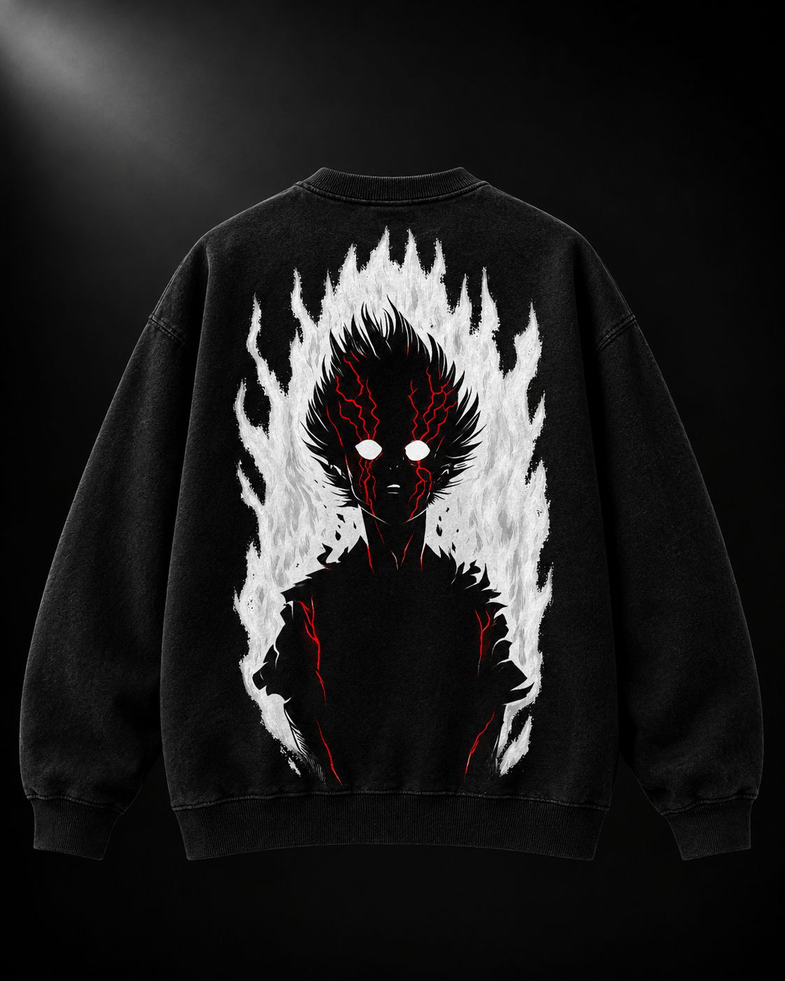 Vegeta Infernal Aura Sweatshirt – "Flaming Shadow" Anime Graphic