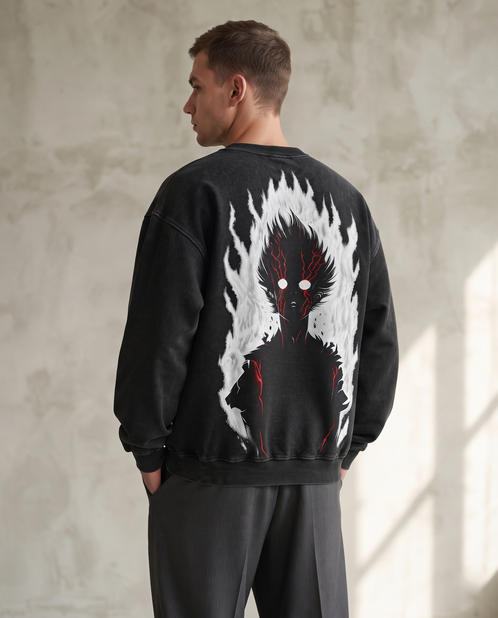 Vegeta Infernal Aura Sweatshirt – "Flaming Shadow" Anime Graphic