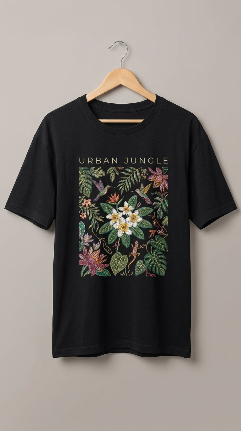 Urban Jungle Oversized T-Shirt Black for Women 100%Premium Cotton