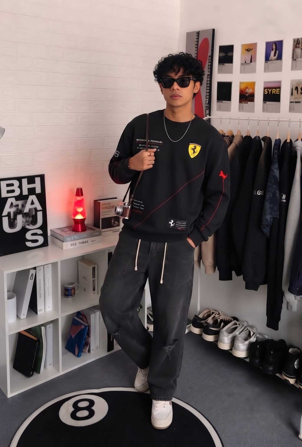 Scuderia Ferrari Racing Graphic Black Sweatshirt – Premium Streetwear