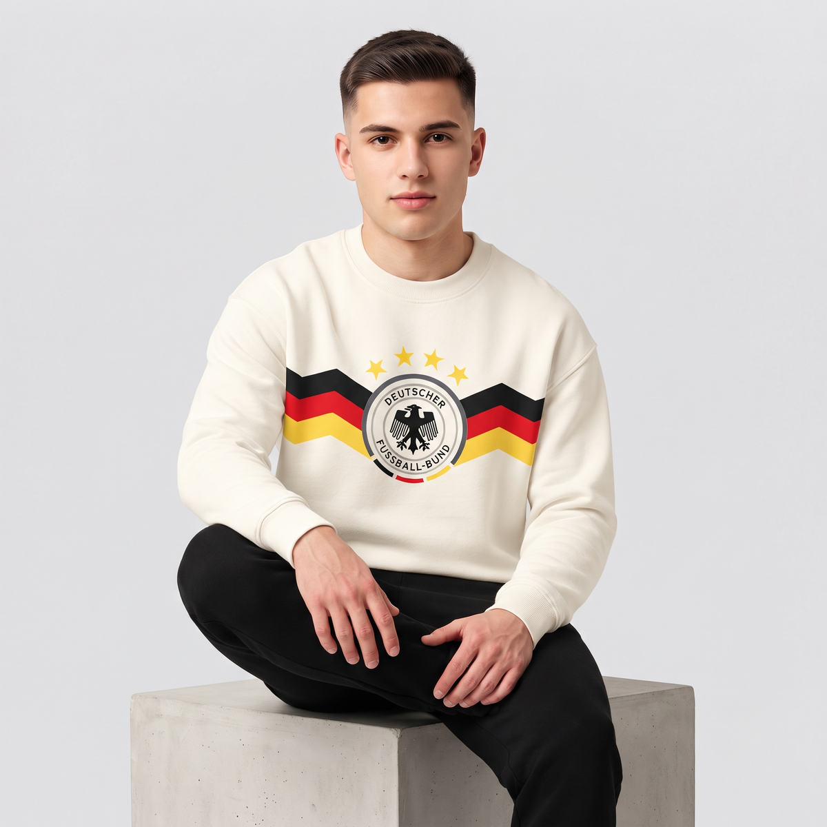 Germany Football Classic Sweatshirt - Off White | Hamdye