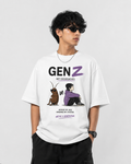 Gen Z not  Cockroach Printed Oversized White T-Shirt – 100% Premium Cotton