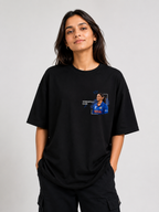 Harmanpreet Kaur Tribute Graphic Oversized Black T-Shirt – Women's Cricket Fan Tee