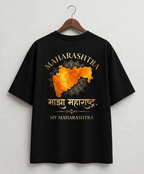 Maharashtra Pride Oversized T-Shirt – Black | Premium Graphic Back Print
