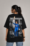 Smriti Mandana Printed Oversized Black T-Shirt 100% Premium Cotton – Cricket Fan Edition