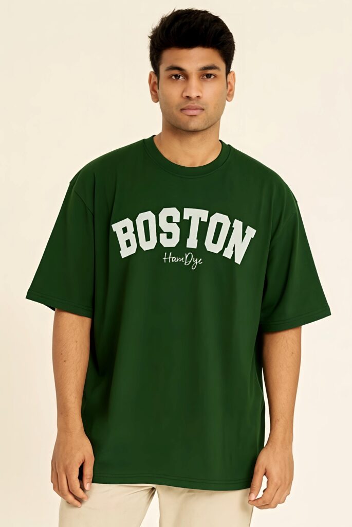 BOSTON Hamdye Oversized T-Shirt, 100% Premium Cotton, 220 GSM